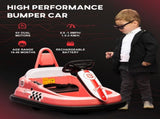 6V Electric Kids Bumper Car, 6V Spin Waltz Car, with Music, Horn, Lights - Pink T3398P348363