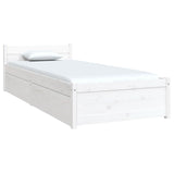 Bed Frame without Mattress with Drawers White Small Single 3103474