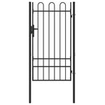 Fence Gate Grey 100 x 175 cm Powder coated steel 42008870