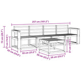 Outdoor Sofa Set 5 pcs White 59 x 59 x 37 cm Solid Acacia Wood 3387213