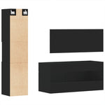 ZNTS 3 Piece Bathroom Furniture Set Black Engineered Wood 3308527
