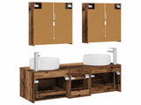 Bathroom Furniture Set 5 pcs Old Wood Engineered Wood and Glass 3407053