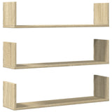 Wall Shelves 3 pcs Sonoma Oak 80x18x18 cm Engineered Wood 853292