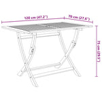 5 Piece Folding Outdoor Dining Set Solid Acacia Wood 44056