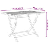 5 Piece Folding Outdoor Dining Set Solid Acacia Wood 44056