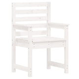 7 Piece Garden Dining Set White Solid Wood Pine 3154708