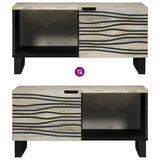 Coffee Table Beige and Black 80 x 50 x 40 cm Solid Acacia wood 4017976