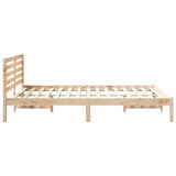 Bed Frame with Headboard Brown 140 x 220 cm Solid Pine Wood 872332