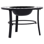 Mosaic Fire Pit Black and White 68cm Ceramic 46721