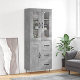 Highboard Concrete Grey 69.5x34x180 cm Engineered Wood 3198693