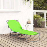 Folding Sun Lounger Folding Green 188 x 57 x 86.5 cm Polyester 42003144