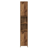 Bathroom Cabinet Old Wood 30x30x183.5 cm Engineered Wood 856064
