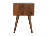 Solid Wood Mini Chestnut Bedside, 1 Drawer and Open Shelf, Dark Brown B2743P402928
