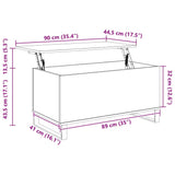 Coffee Table Old Wood 90x44.5x45 cm Engineered Wood 857442