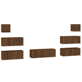 ZNTS 7 Piece TV Cabinet Set Brown Oak Engineered Wood 3114549