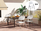 Set of Four Foldable Outdoor Chairs - White T3398P322102