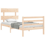 Bed Frame without Mattress Single Solid Wood 3195056