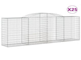 Arched Gabion Baskets 25 pcs 300x50x120/140 cm Galvanised Iron 3146734