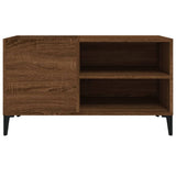 Record Cabinet Brown Oak 84.5x38x48 cm Engineered Wood 831956