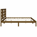 Bed Frame without Mattress Honey Brown 200x200 cm Solid Wood 3105428