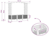 Raised Bed with Trellis and Roof Brown 164 x 40 x 144 cm PP 3423100