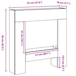 ZNTS Fireplace Surround Grey Sonoma 81x18x82 cm Engineered Wood 854603