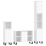 3 Piece Bathroom Furniture Set White Engineered Wood 3190307