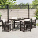 Garden Dining Set 5 pcs Brown Powder-Coated Steel 3380659