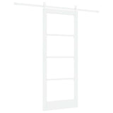 Sliding Door White 83 x 202 cm Solid Pine Wood and Glass 3332418