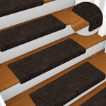 ZNTS Stair Mats Self-adhesive 30 pcs Brown 65x21x4 cm 3365698