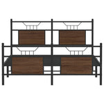 Bed Frame without Mattress Brown Oak 140x190 cm Engineered Wood 4106859