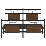 Bed Frame without Mattress Brown Oak 140x190 cm Engineered Wood 4106859