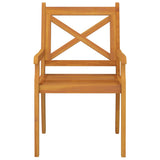 Garden Dining Set Natural Wood Solid Acacia Wood Medium Durable 3058000