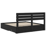 Bed Frame with Drawer with Headboard Manual Engineered Wood 3411615