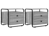Bedside Cabinet 2 pcs Grey Sonoma 40 x 36.5 x 50 cm 8007630