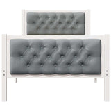 Bed Frame with Headboard Light Grey 90 x 200 cm Solid Pine Wood 878428