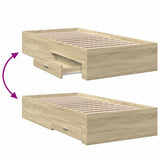 Bed Frame Sonoma oak Engineered wood 100x200 cm Bed Frame 3280421