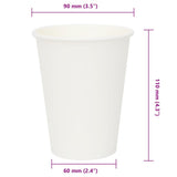 Paper Coffee Cups 1000 pcs 12oz 300ml White 4102792