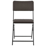Folding Chair Set of 2 Brown HDPE and powder-coated steel 44551