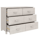 Sideboard "HAMAR" White 113x40x80 cm Solid Wood Pine 340449
