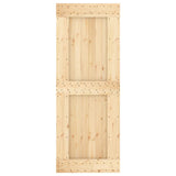 Sliding Door with Hardware Set 80x210 cm Solid Wood Pine 3203091