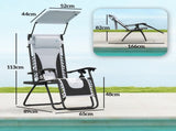 Zero Gravity Lounger Chair Set of 2, Folding Reclining Patio Chair with Shade Cover, Padded Seat, T3398P328465