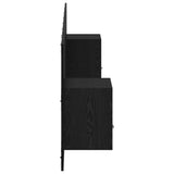 Headboard with Cabinet 3 pcs Black Oak Engineered Wood 3416068