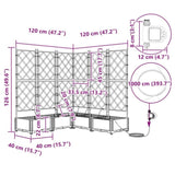 Garden Planter 5 pcs Grey 120 x 120 x 126 cm PP 42002878