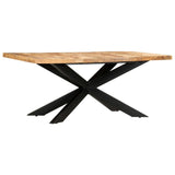 ZNTS Dining Table 180x90x76 cm Solid Rough Mango Wood 285963