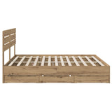 Bed Frame with Storage and Headboard Artisan Oak 180 x 200 cm 3445825