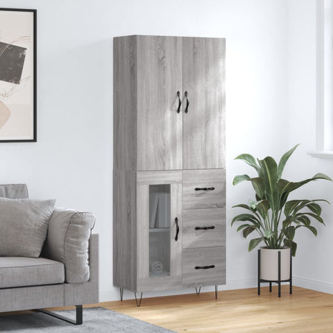 Highboard Grey Sonoma 69.5x34x180 cm Engineered Wood 3198103