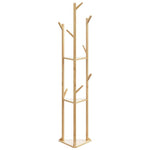 ZNTS Coat Stand with Hooks and Shelves 39x33x166 cm Bamboo 4008917