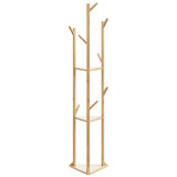 ZNTS Coat Stand with Hooks and Shelves 39x33x166 cm Bamboo 4008917