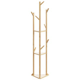 Coat Stand with Hooks and Shelves 39x33x166 cm Bamboo 4008917